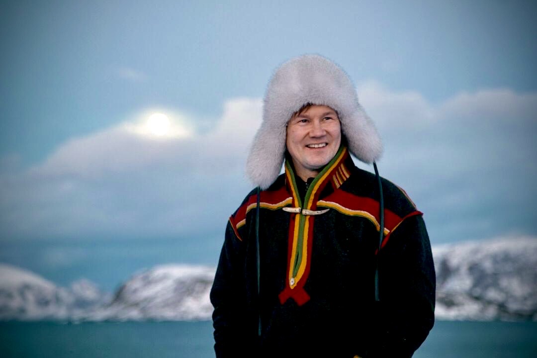 Ole Mathis in gákti and fur hat