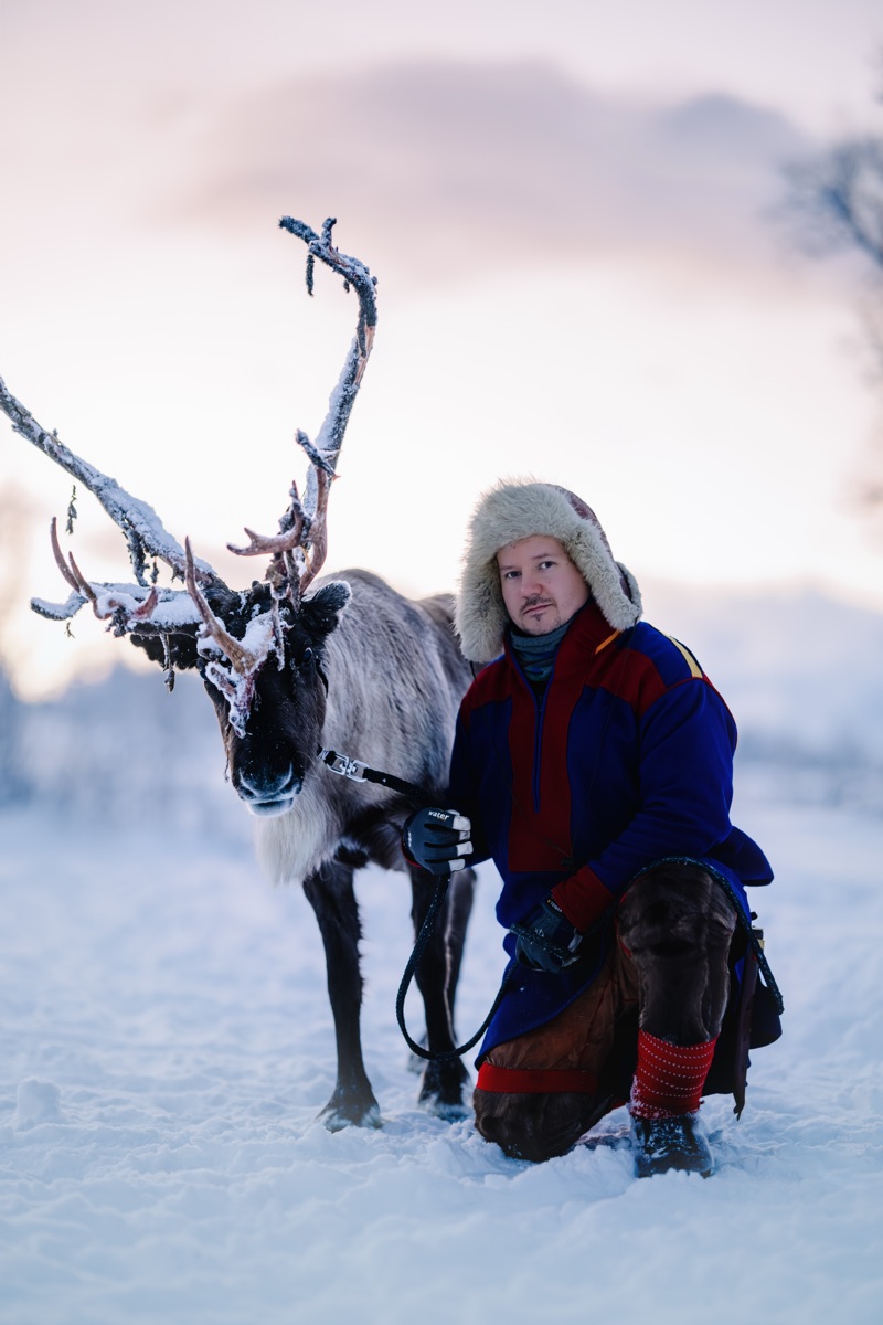 Jon Mikkel with reindeer